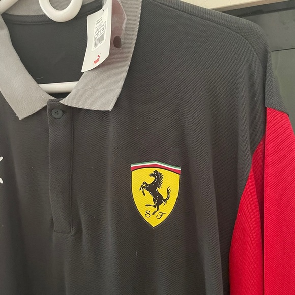 Mens Limited FERRARI Puma two tone polo shirt - short sleeve - Picture 4 of 5